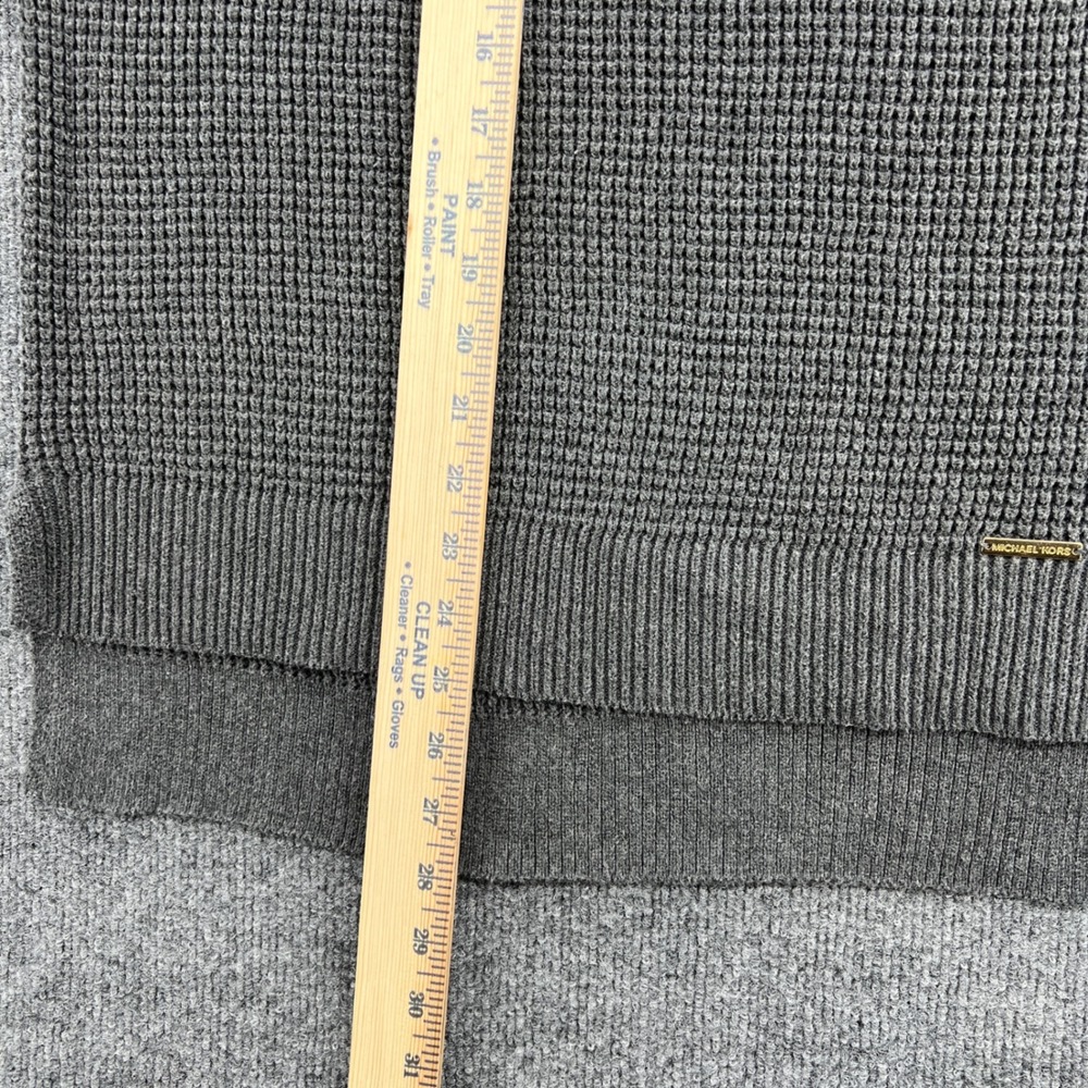 Michael Kors Turtleneck Sweater Womens Small Gray Waffle Knit Office Minimalist - Picture 5 of 7